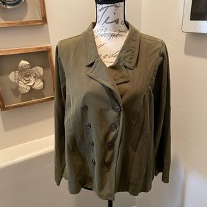 NWOT J. Crew olive silk jacket size XL